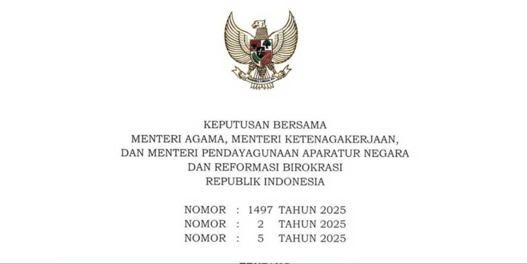 Tangkapan layar dokumen SKB 3 Menteri Tahun 2026.