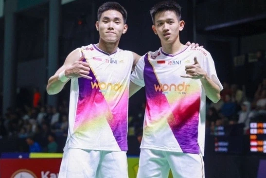 Atlet Bulutangkis Ganda Putra Indonesia Raymond/Joaquin. source PBSI