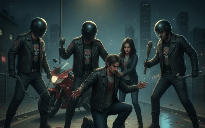 Ilustrasi pengeroyokan geng motor.