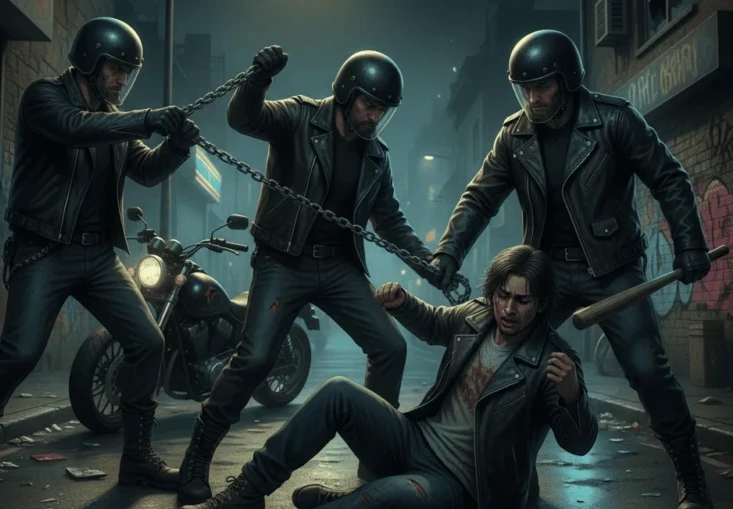 Ilustrasi pengeroyokan oleh geng motor.