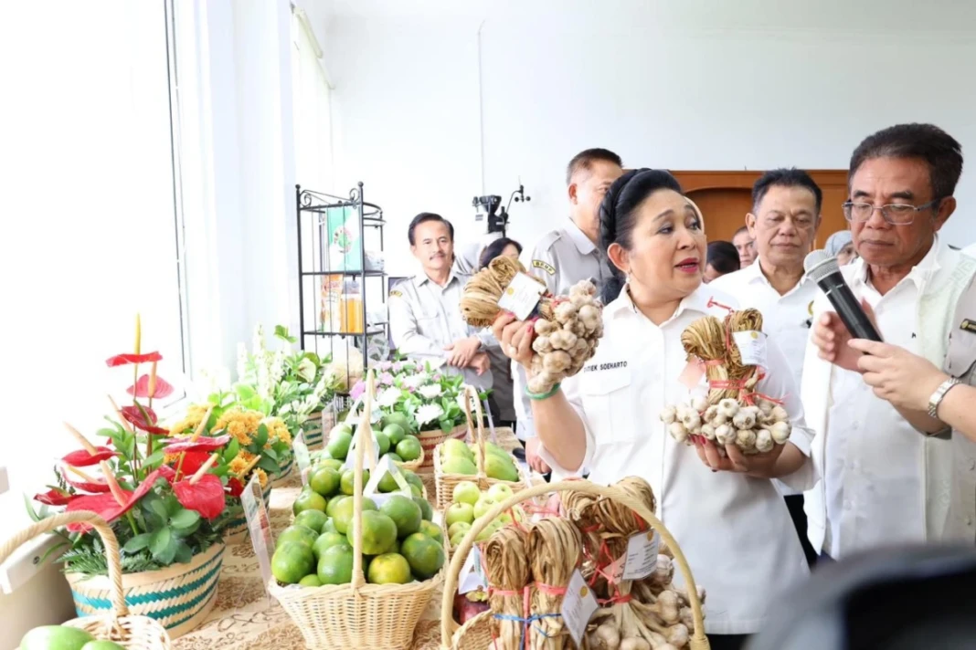 Titiek Soeharto saat kunjungan kerja spesifik di Kantor BRMP Hortikultura, Bogor, Jawa Barat, Kamis (22/1/2026)