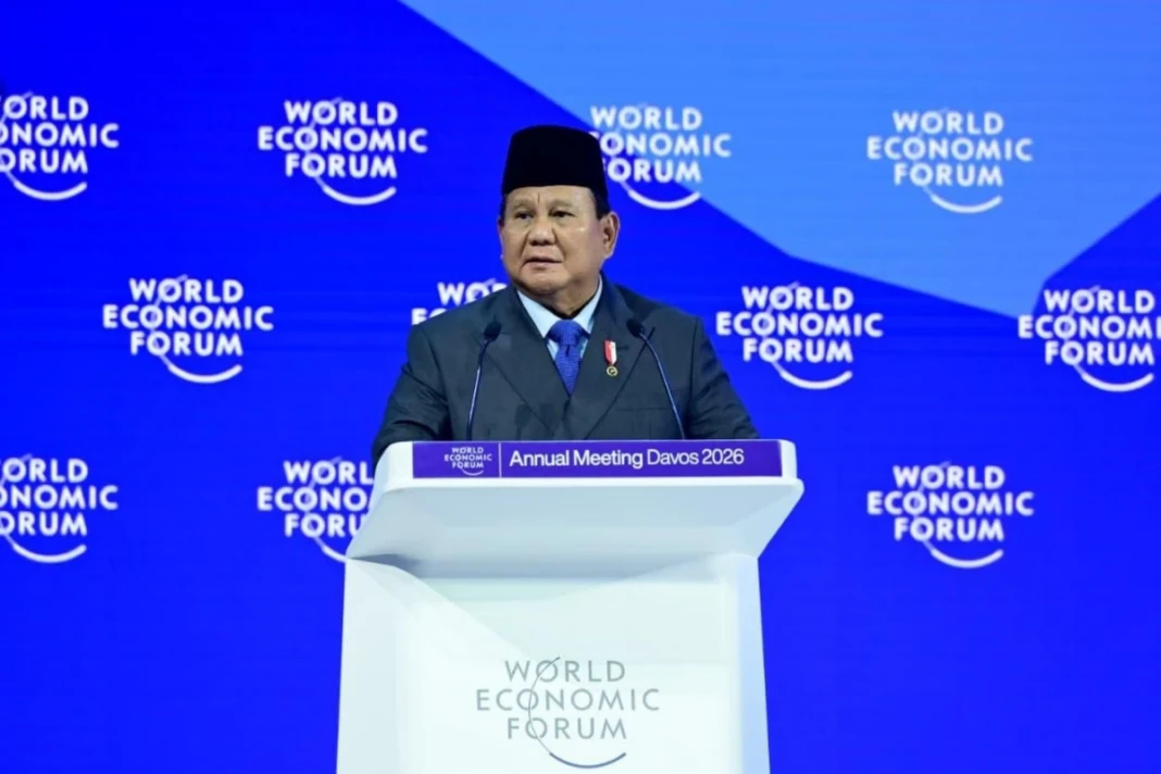 Presiden Prabowo pada pidato kunci World Economic Forum (WEF) Annual Meeting 2026, Kamis (22/1), di Davos, Swiss.