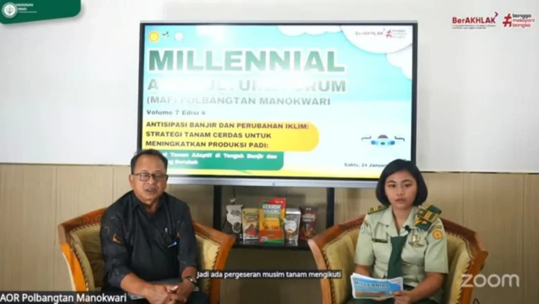 Forum Politeknik Pembangunan Pertanian (Polbangtan) Manokwari menggelar Millennial Agriculture Forum (MAF) Volume 7 Edisi 4 bertema “Antisipasi Banjir dan Perubahan Iklim: Strategi Tanam Cerdas untuk Meningkatkan Produksi Padi”.
