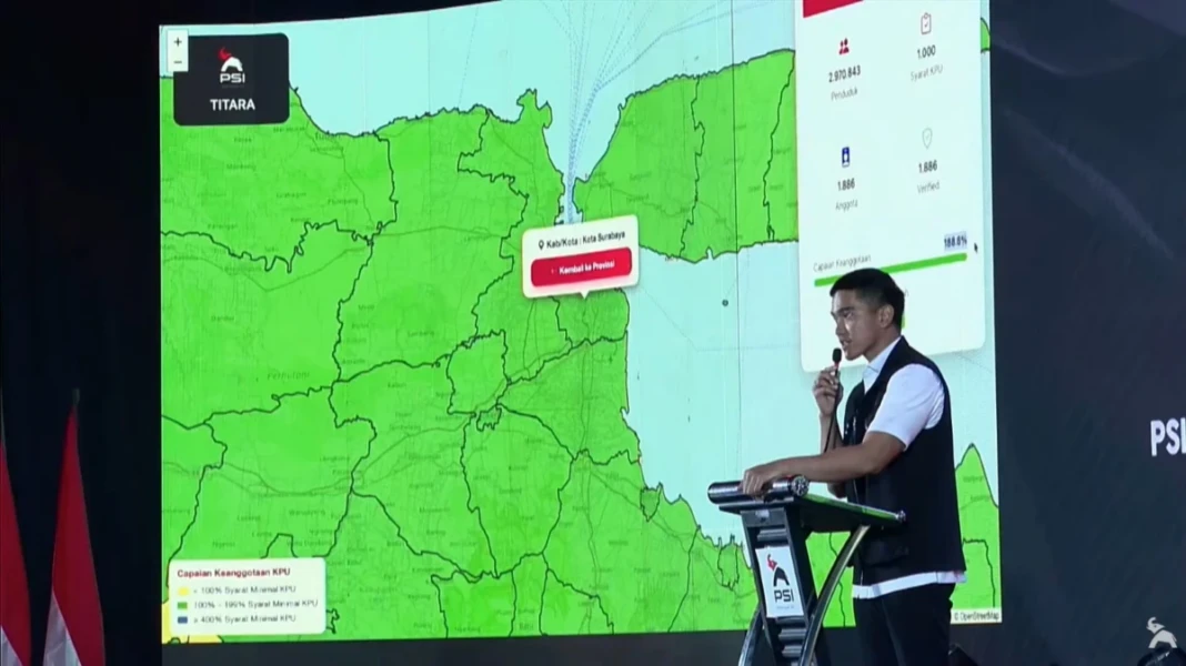 Kaesang dalam penutupan Rakernas PSI di Hotel Claro, Makassar, Sabtu 