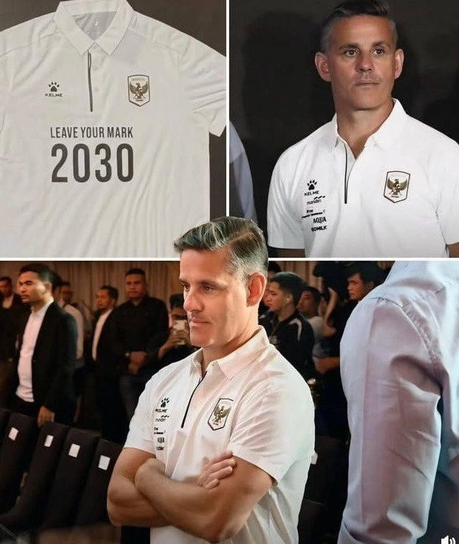 Pelatih kepala TImnas Indonesia John Herdman mengenakan Jaket terbaru dari Kelme.