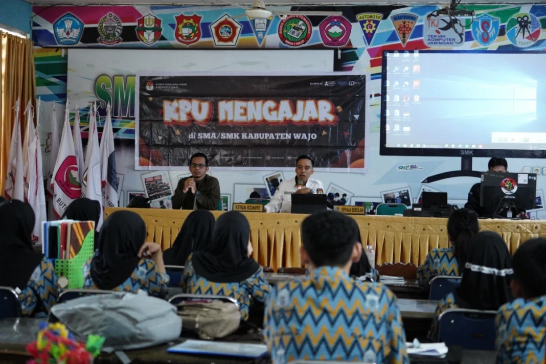 KPU Wajo dalam KPU Mengaja di SMKN 1 Sengkang, Rabu (28:1:2026)