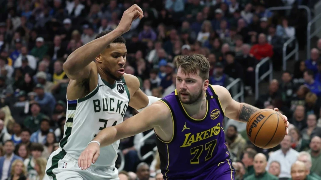 Luka Doncic (kanan) -Giannis Antetokounmpo (Kiri)