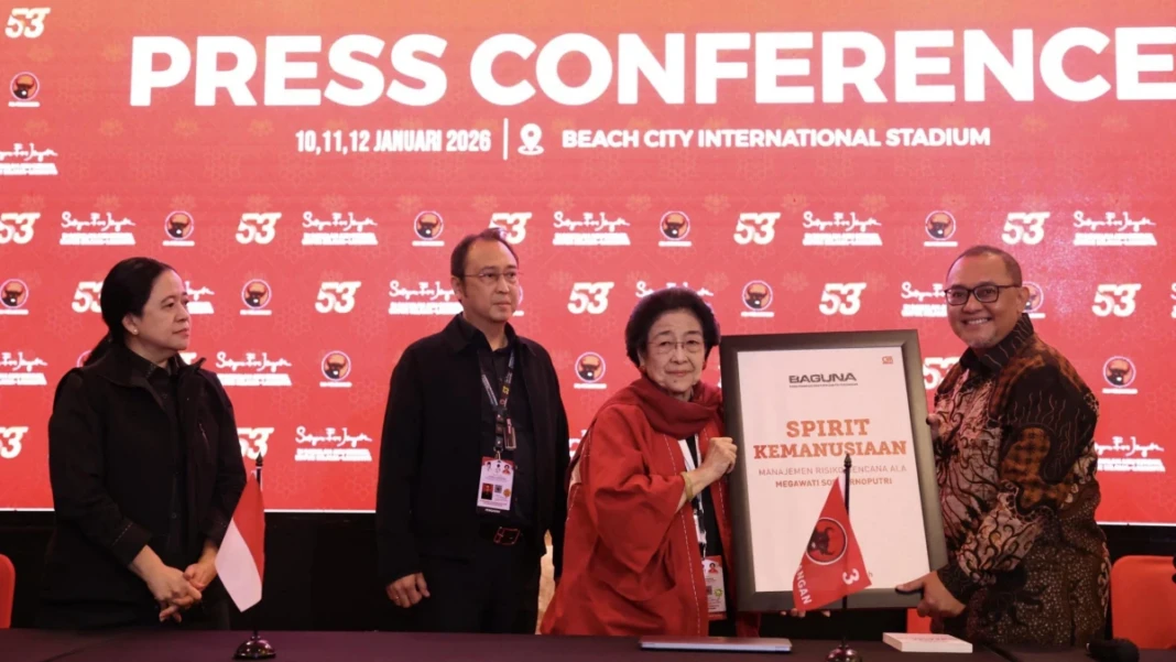 Megawati Soekarnoputri hadir dalam peluncuran buku spirit kemanusiaan