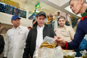 Mentan Andi Amran Sulaiman melakukan inspeksi mendadak di Pasar