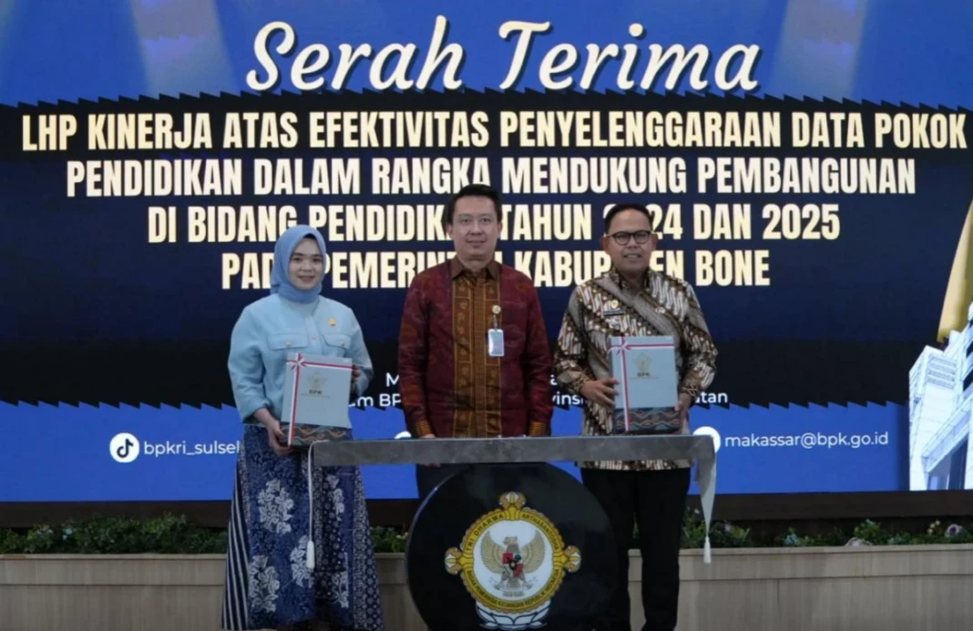 Penyerahan LHP berlangsung di Ruang Auditorium Lantai II Kantor BPK RI Perwakilan Sulsel, Jalan A.P Pettarani, Makassar, Kamis (15:1:2026)