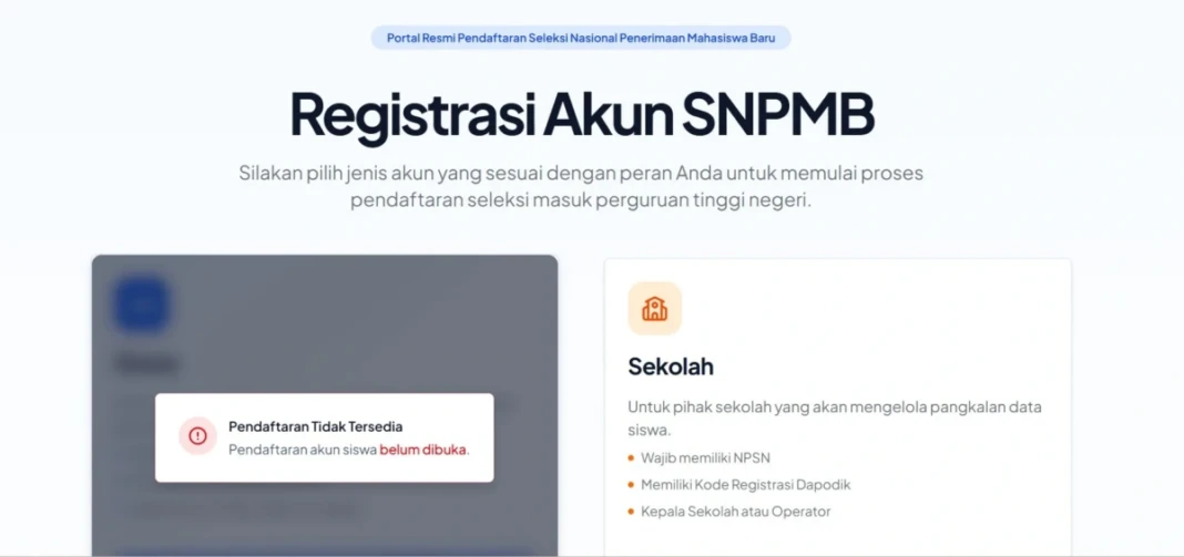 Portal Registrasi Akun SNPMB