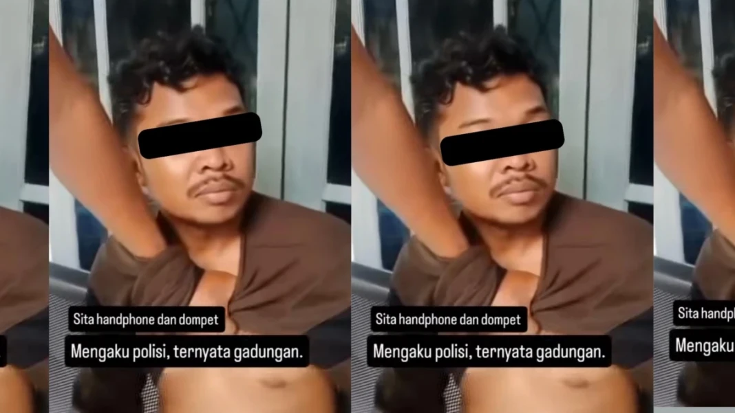 Pria yang mengaku sebagai anggota polisi dan diduga memeras anak sekolah viral di media sosial di Jalan AP Pettarani, Makassar, Rabu