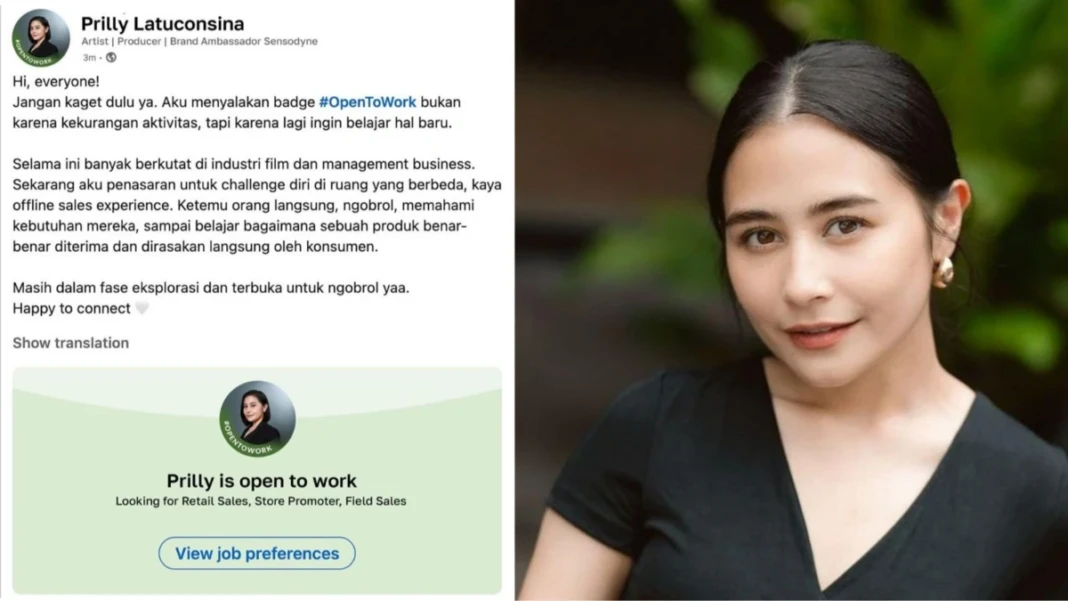 Prilly Latunconsi open to work di LinkedIn