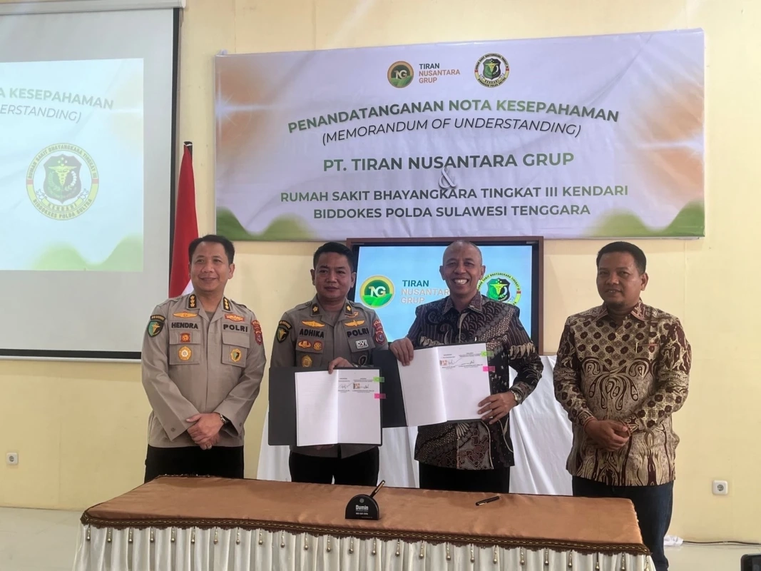 PT Tiran Nusantara Grup resmi menjalin kerja sama dengan Rumah Sakit Bhayangkara Tingkat III Kendari