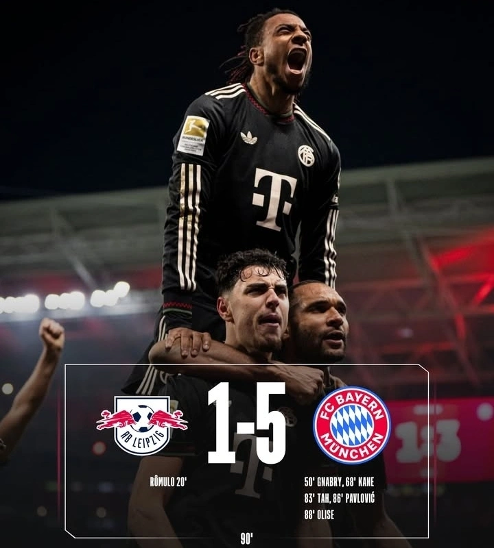 RB Leipzig 1-5 Bayern Munich di Bundesliga