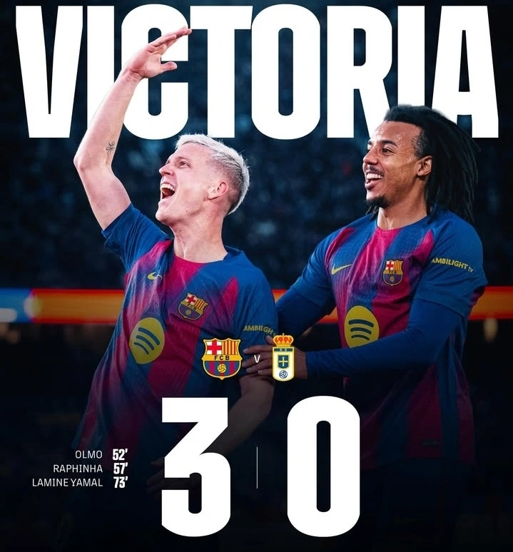 Hasil Pertandingam Barcelona va Real Oviedo.