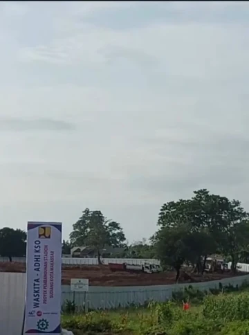 Kondisi terkini area pembangunan stadion yang telah memasuki tahap awal pengerjaan.