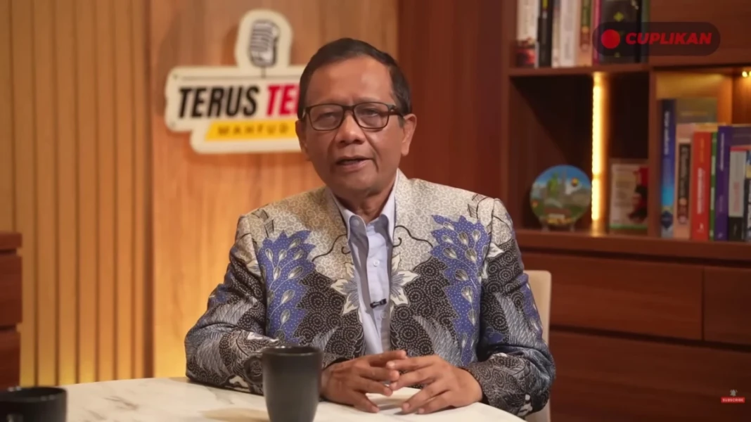 Tangkapan layar Tayangan Youtube Mahfud MD