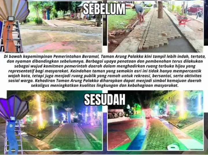 Wajah Taman Arung Palakka sebelum dan sesudah