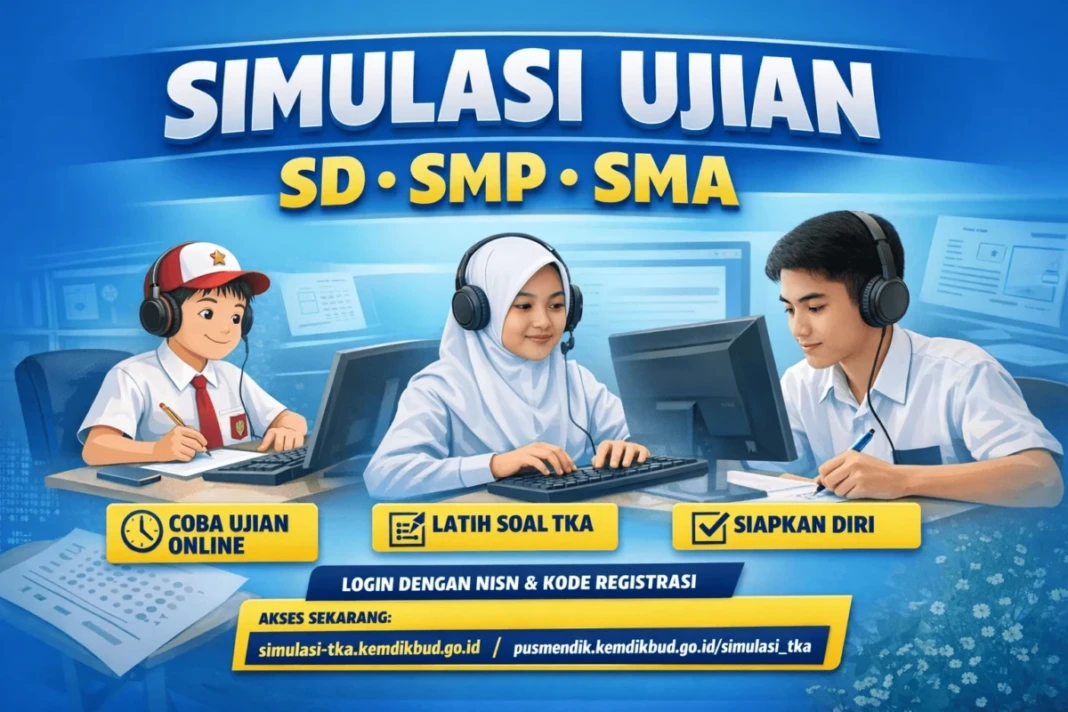 Pelaksanaan Simulasi Tes Kemampuan Akademik (TKA) 2026 untuk jenjang SD, SMP, SMA dan sederajat. ilustrasi