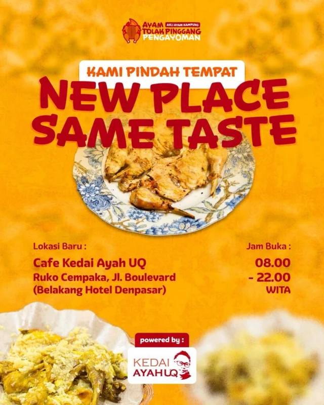 Ayam Tolak Pinggang Pengayoman pindah lokasi ke Jalan Boulevard