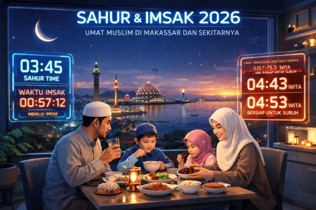 Jadwal imsak dan Subuh di Makassar sekitarnya. Ilustrasi