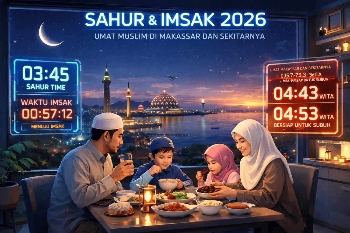 Jadwal imsak dan Subuh di Makassar sekitarnya. Ilustrasi