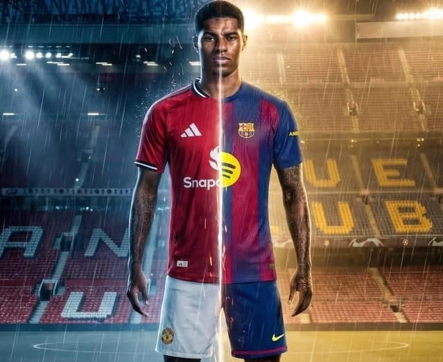 Pemain Manchester United, Marcus Rashford yang sekarang dipinjam di Barcelona. dok/433
