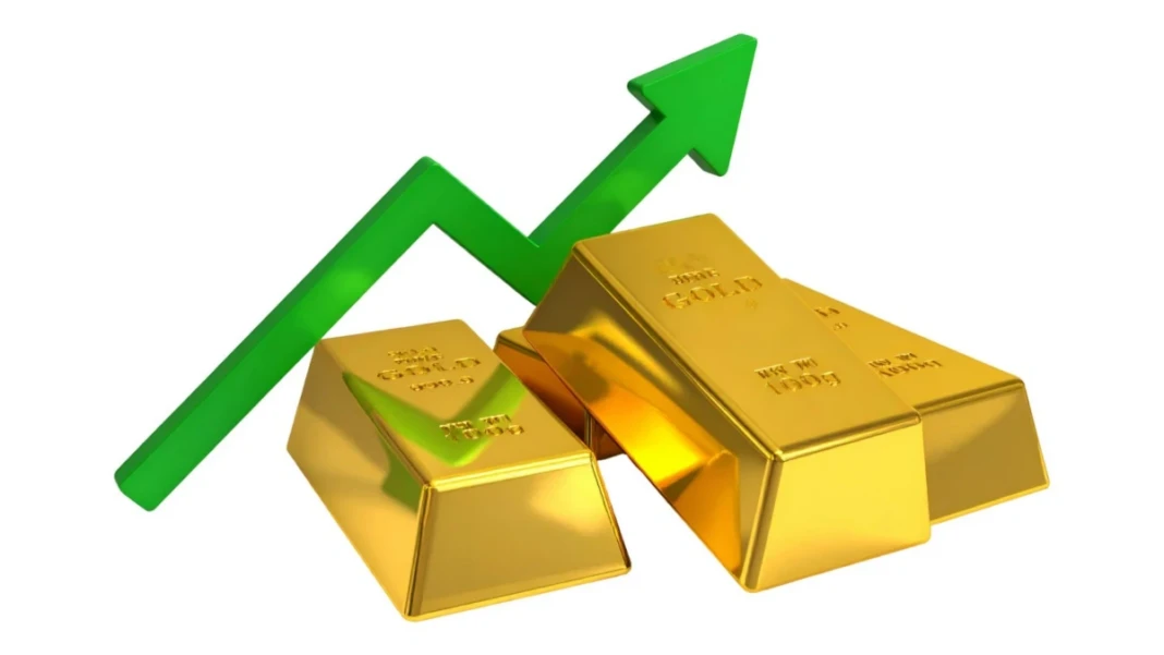 Ilustrasi harga emas naik