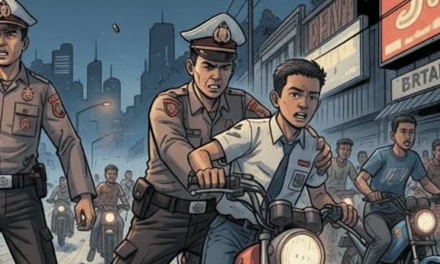 Ilustrasi penertiban balap liar.