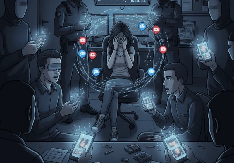 Ilustrasi video asusila tersebar di medsos.