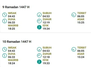 Jadwal imsakiyah Makassar. Dok. Bimas Islam Kemenag RI.