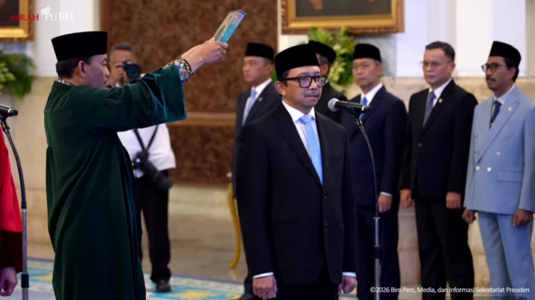 Juda Agung saat pengambilan sumpah sebagai Wamenkeu