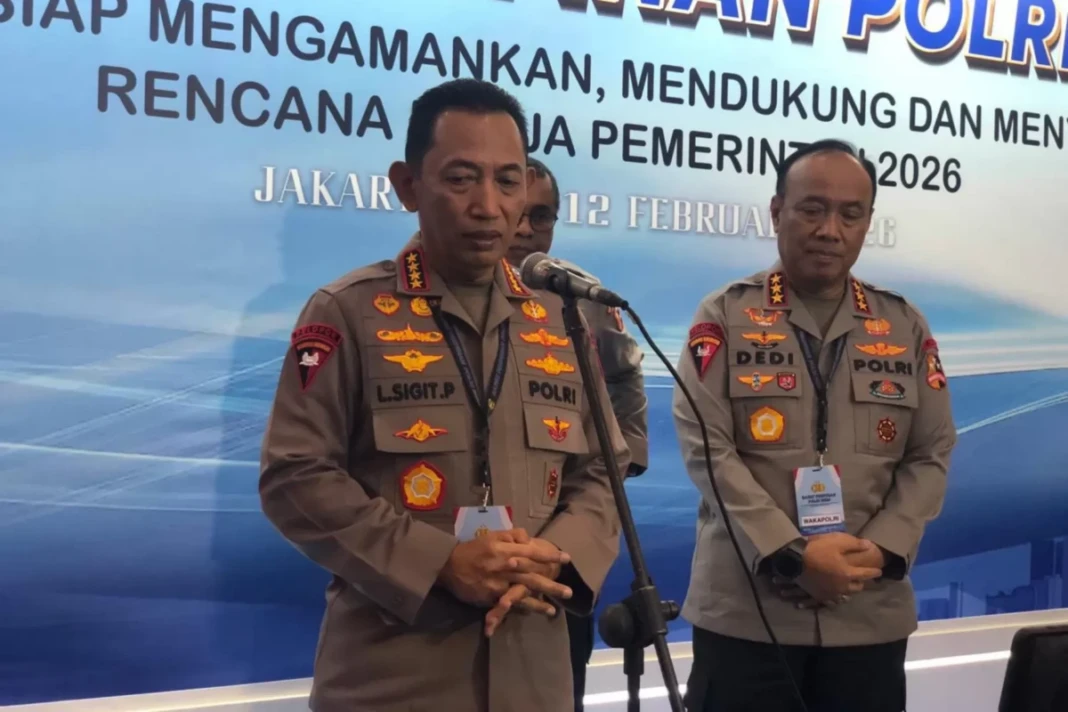 Kapolri Jenderal Listyo Sigit Prabowo saat konferensi peers usai rapat pimpinan polri