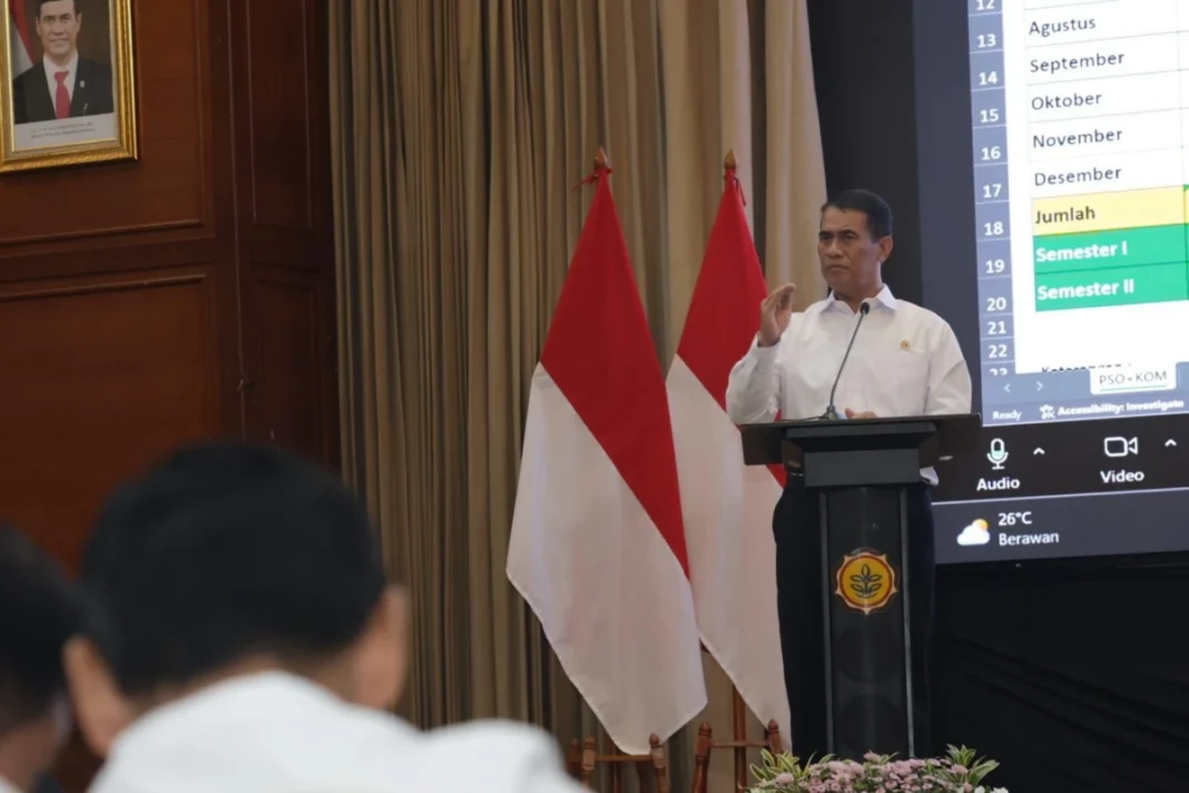 mentan Amran memberi arahan di Rakornas Pertanian