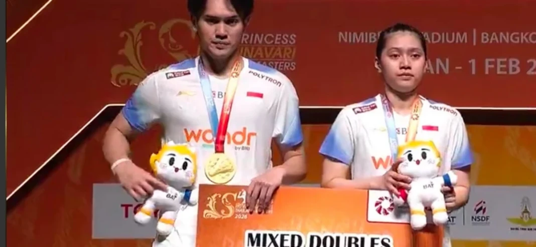 Pasangan ganda campuran, Adnan Maulana:Indah Cahya Sari Jamil juara Thailand Masters 2026