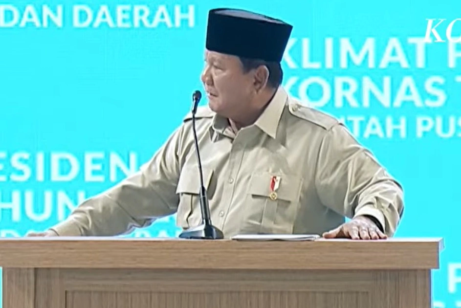 Presiden RI Prabowo Subianto saat membuka Rapat Koordinasi Nasional (Rakornas) Pemerintah Pusat dan Daerah Tahun 2026 di Sentul International Convention Center (SICC), Kabupaten Bogor, Jawa Barat, Senin