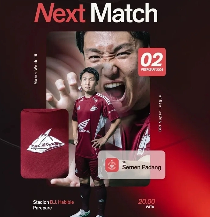 PSM Makassar akan menjamu Semen Padang di Stadion BJ Habibie, Parepare pada Senin, 2 Februari 2026 jam 20.00 WITA .