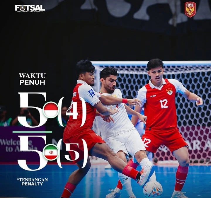 Hasil Final AFC Futsal Asian Cup 202, Timnas Futsal Indonesia Kalah Adu Penalti lawan Iran. dok/timnasfutsal