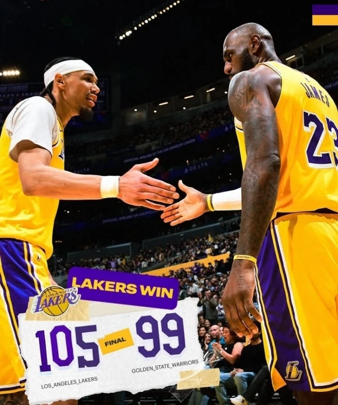 Lakers Tumbangkan Warriors 105-99 Meski Tanpa Luka Dončić dan Stephen Curry