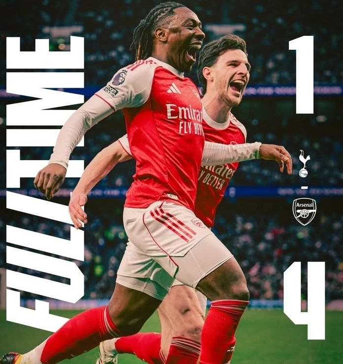 Arsenal tampil superior saat menaklukkan Tottenham Hotspur 4-1 dalam Derby London pada lanjutan premier league. dok/arsenal