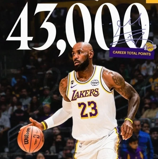 LeBron James tembus 43.000 poin NBA saat Lakers kalah 89-111 dari Celtics. dok/lakers