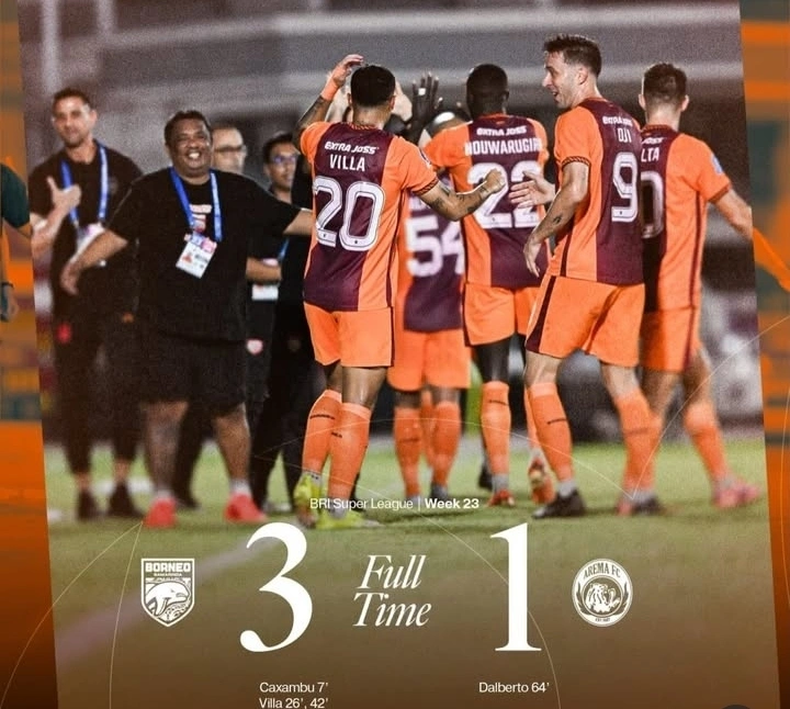 Borneo FC sukses menaklukkan Arema FC dengan skor 3-1 pada lanjutan BRI Super League.