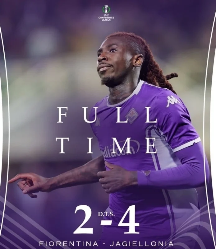 Fiorentina menyingkirkan Jagiellonia dengan skor 4-2 setelah perpanjangan waktu pada leg kedua play-off Liga Konferensi Eropa dengan agregat 5-4. dok/acffiorentina
