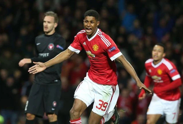 Gol debut Marcus Rashford lawan Midtjylland di Liga Europa. dokmanutd