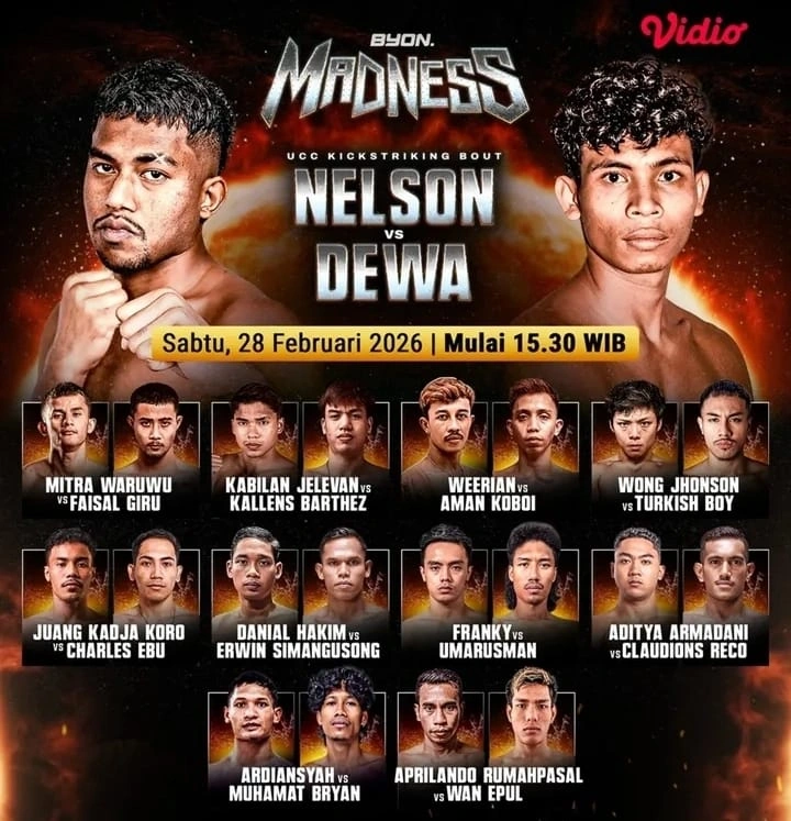 Byon Madness 3 pada Sabtu, 28 Februari 2026 di Studio 6 Emtek City dan live streaming platform Vidio, Jakarta.