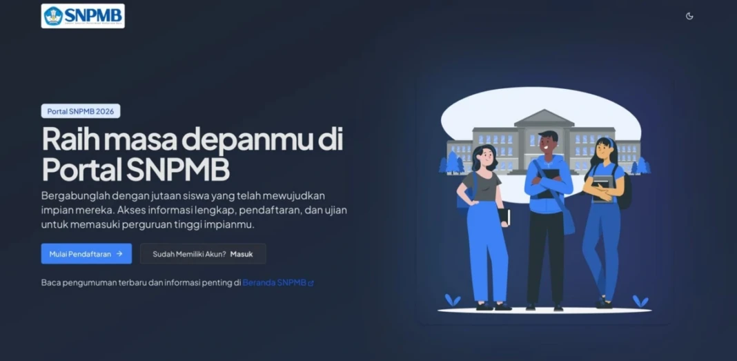 Tangkapan layar laman pendaftaran SNBP