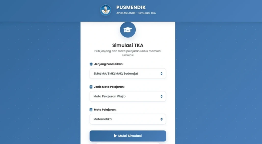 Tangkapan layar situs resmi Pusmendik