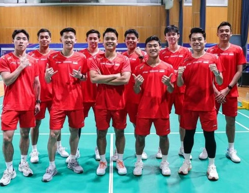 Tim beregu putra Indonesia pada babak semifinal Badminton Asia Team Championship (BATC) 2026.