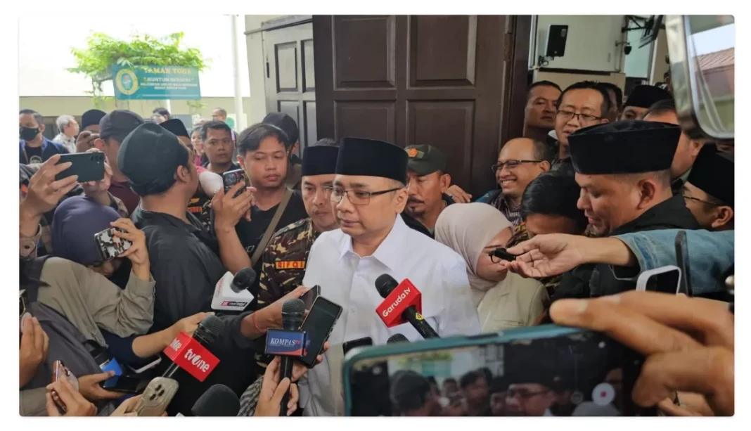 Yaqut Cholil Qoumas menghadiri sidang perdana gugatan praperadilan atas penetapan dirinya sebagai tersangka oleh KPK di PN Jaksel